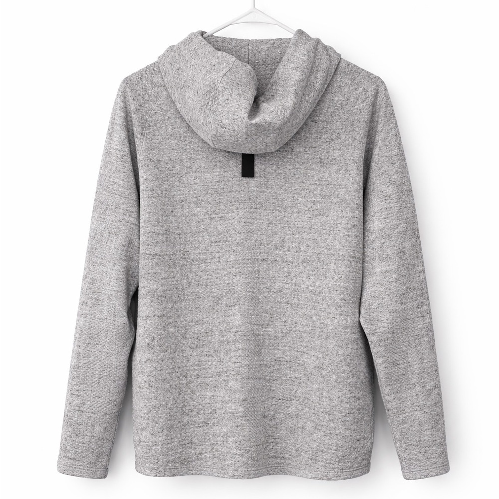 Lululemon Textured Fleece Pullover Hoodie Gray Black Speckled Sz M - Picture 2 of 4